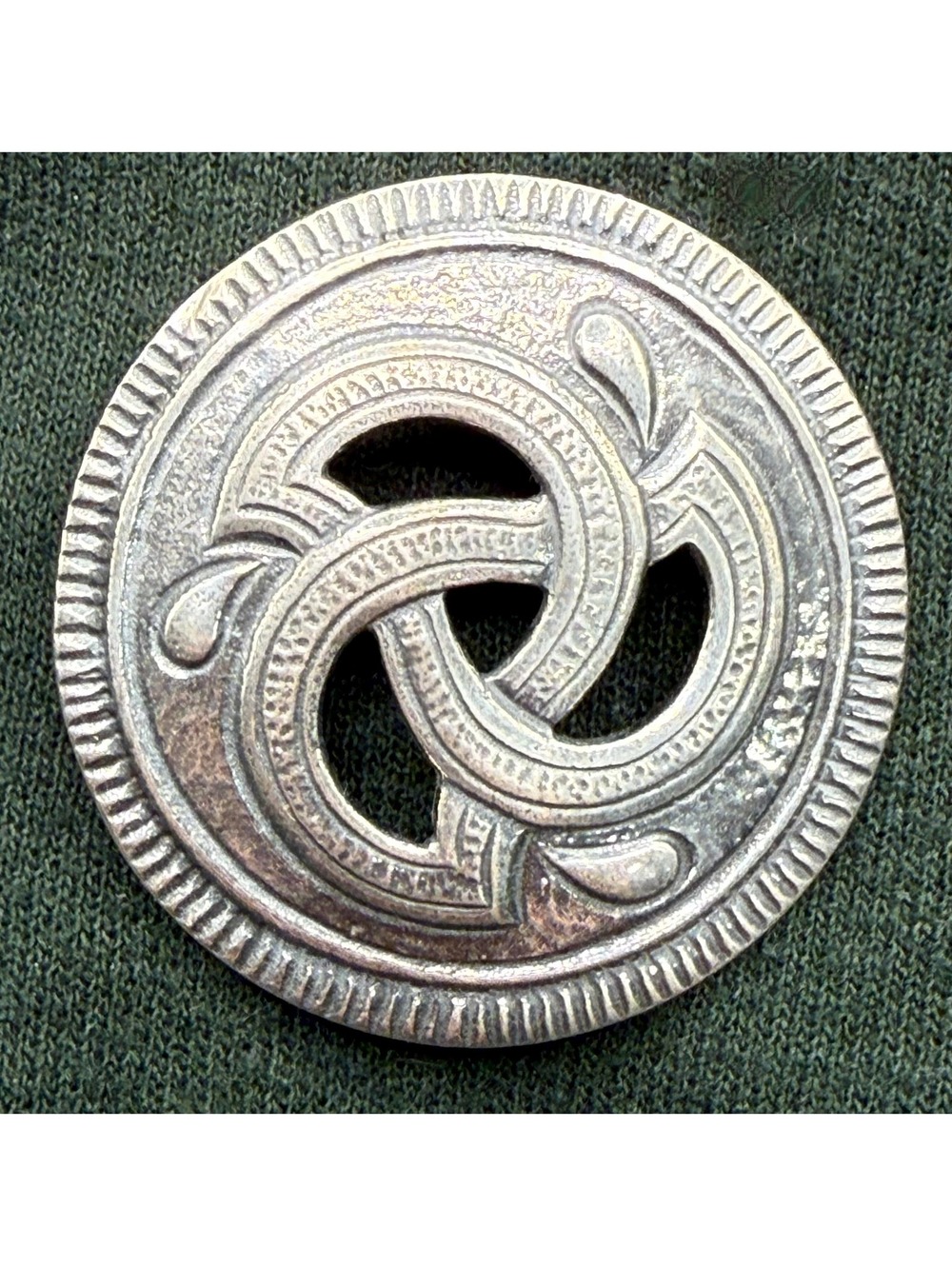 Vintage 1970s Sterling Silver Brooch-Pendant, Norse Viking Knot Design